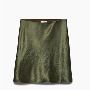 Aritzia Green Mini Slip Skirt for Casual Occasions